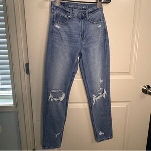 American Eagle Outfitters Size 00 Light Blue Straight Leg Jeans